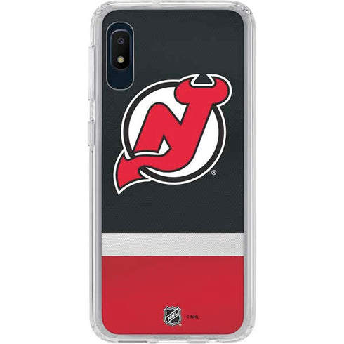 NHL New Jersey Devils Jersey Galaxy A10e Clear Case