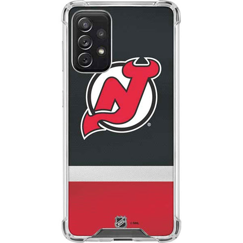 NHL New Jersey Devils Jersey Galaxy A72 5G Clear Case