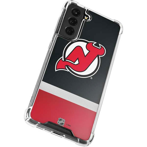NHL New Jersey Devils Jersey Galaxy S21 FE Clear Case