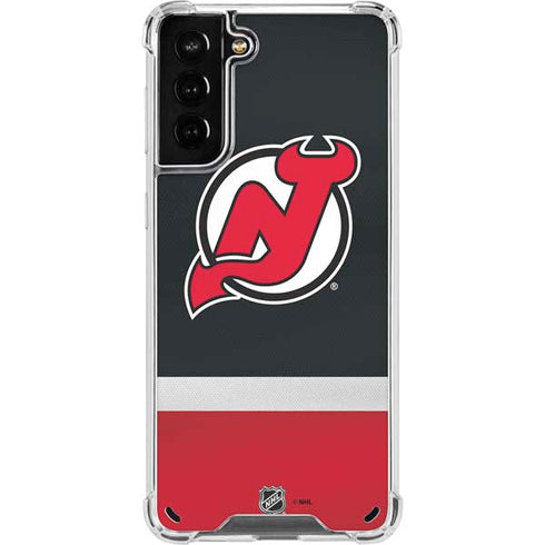 NHL New Jersey Devils Jersey Galaxy S21 Plus 5G Clear Case