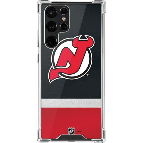 NHL New Jersey Devils Jersey Galaxy S22 Ultra Clear Case