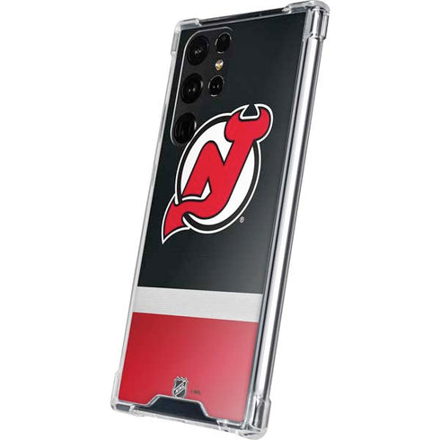 NHL New Jersey Devils Jersey Galaxy S22 Ultra Clear Case