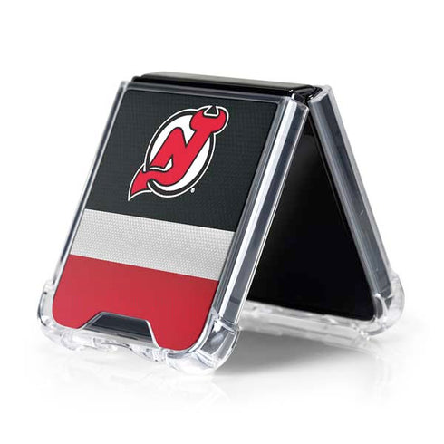 NHL New Jersey Devils Jersey Galaxy Z Flip5 5G Clear Case
