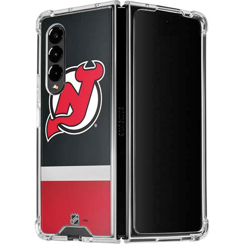 NHL New Jersey Devils Jersey Galaxy Z Fold4 5G Clear Case