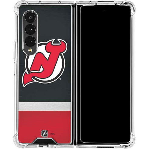 NHL New Jersey Devils Jersey Galaxy Z Fold4 5G Clear Case