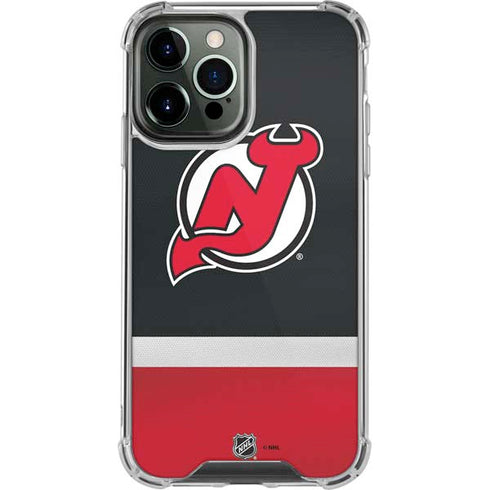 NHL New Jersey Devils Jersey iPhone 14 Pro Max Clear Case