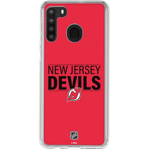 NHL New Jersey Devils Lineup Galaxy A21 Clear Case