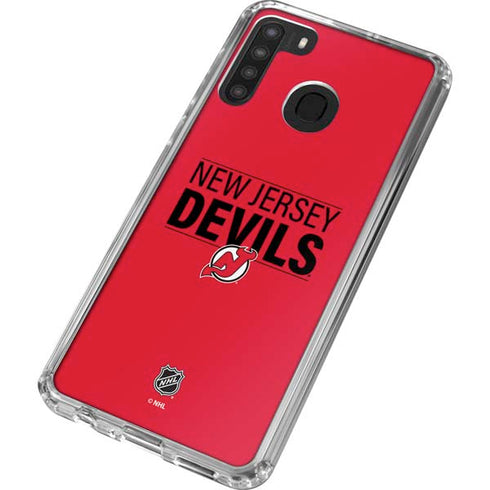 NHL New Jersey Devils Lineup Galaxy A21 Clear Case