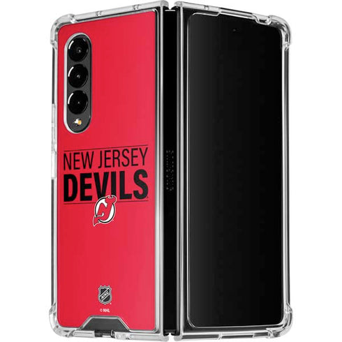 NHL New Jersey Devils Lineup Galaxy Z Fold4 5G Clear Case