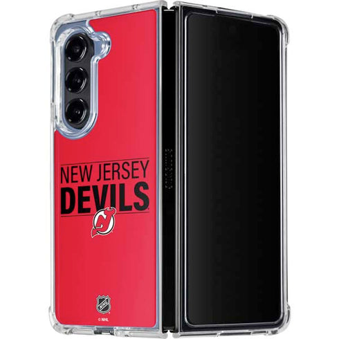 NHL New Jersey Devils Lineup Galaxy Z Fold5 5G Clear Case