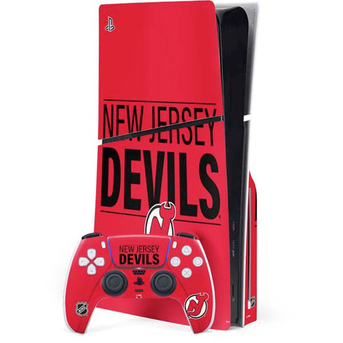 NHL New Jersey Devils Lineup PS5 Slim Disk Bundle Skin