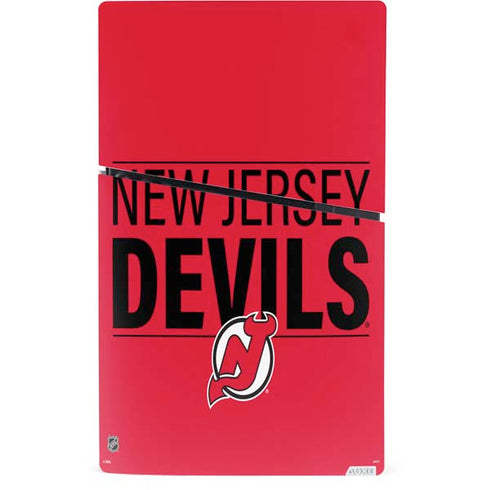 NHL New Jersey Devils Lineup PS5 Slim Digital Edition Console Skin