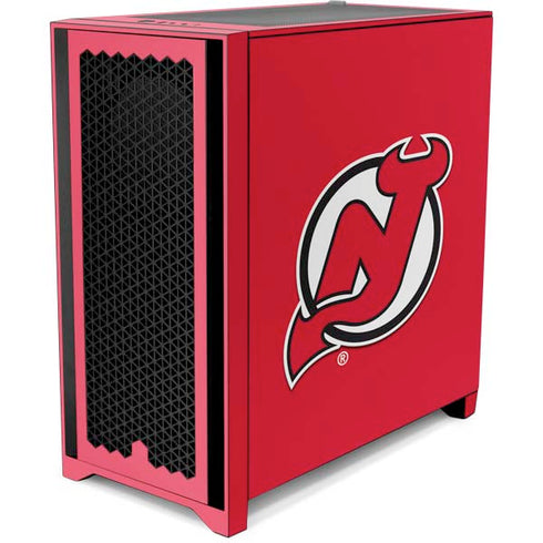 NHL New Jersey Devils Solid Background Corsair 4000D Tempered Glass Mid-Tower ATX Case Skin