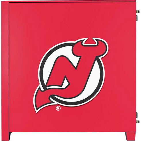 NHL New Jersey Devils Solid Background Corsair 4000D Tempered Glass Mid-Tower ATX Case Skin