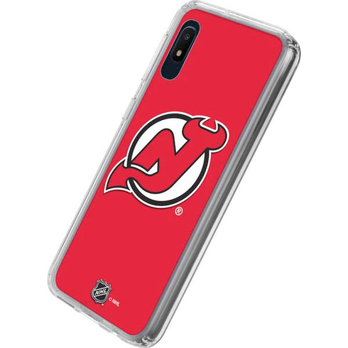NHL New Jersey Devils Solid Background Galaxy A10e Clear Case