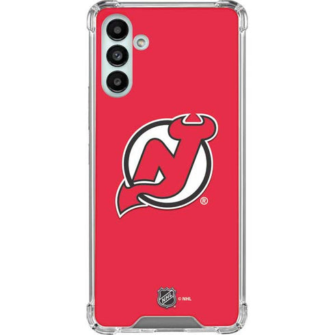 NHL New Jersey Devils Solid Background Galaxy A13 5G Clear Case