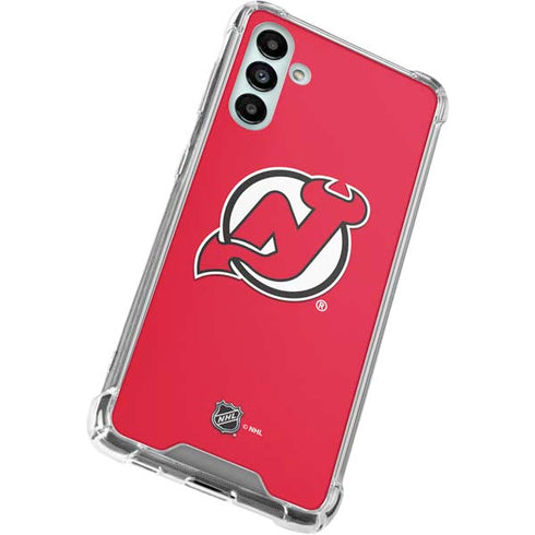 NHL New Jersey Devils Solid Background Galaxy A13 5G Clear Case