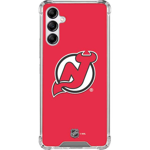 NHL New Jersey Devils Solid Background Galaxy A14 5G Clear Case