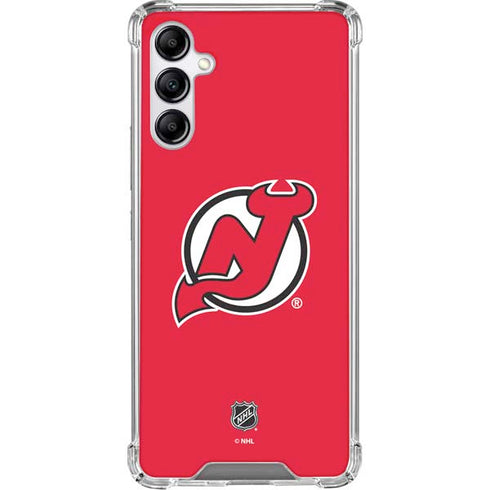 NHL New Jersey Devils Solid Background Galaxy A15 5G Clear Case