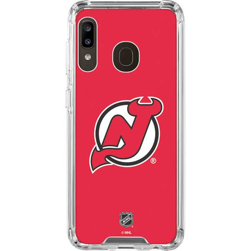 NHL New Jersey Devils Solid Background Galaxy A30 Clear Case