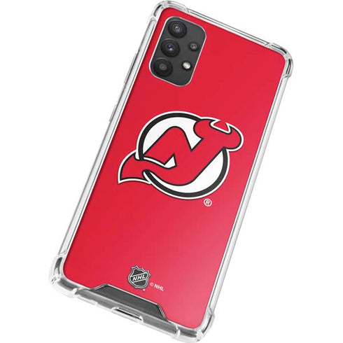 NHL New Jersey Devils Solid Background Galaxy A32 5G Clear Case