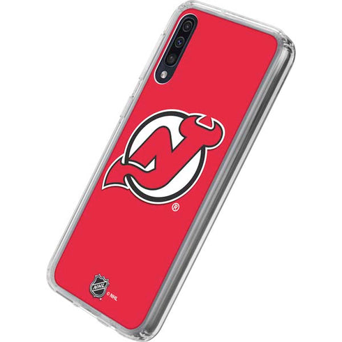 NHL New Jersey Devils Solid Background Galaxy A50 Clear Case