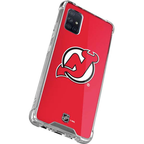 NHL New Jersey Devils Solid Background Galaxy A51 5G Clear Case