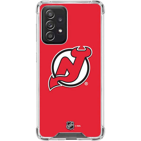 NHL New Jersey Devils Solid Background Galaxy A52 5G Clear Case