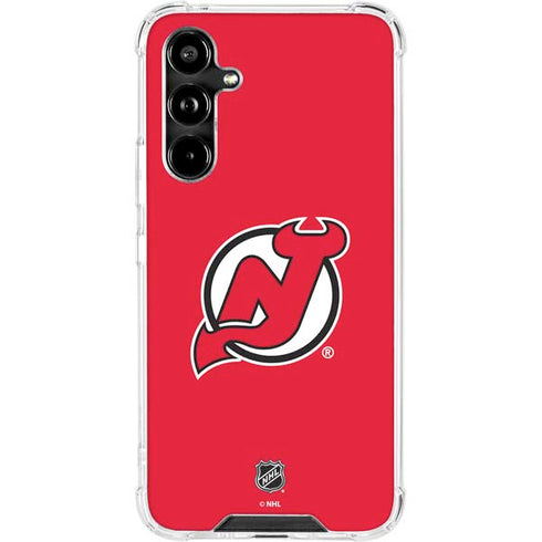 NHL New Jersey Devils Solid Background Galaxy A54 5G Clear Case