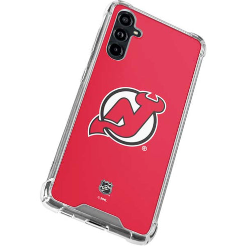 NHL New Jersey Devils Solid Background Galaxy A54 5G Clear Case
