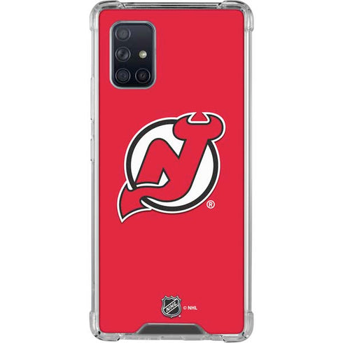 NHL New Jersey Devils Solid Background Galaxy A71 5G Clear Case