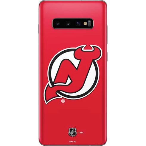 NHL New Jersey Devils Solid Background Galaxy S10 Plus Skin