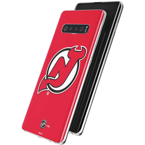 NHL New Jersey Devils Solid Background Galaxy S10 Plus Skin