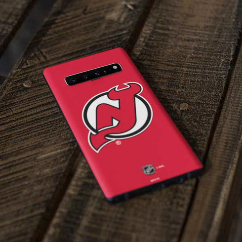 NHL New Jersey Devils Solid Background Galaxy S10 Plus Skin