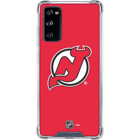 NHL New Jersey Devils Solid Background Galaxy S20 FE Clear Case