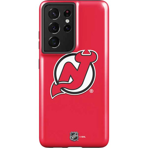NHL New Jersey Devils Solid Background Galaxy S21 Ultra 5G Pro Case