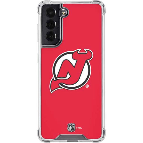 NHL New Jersey Devils Solid Background Galaxy S22 Clear Case