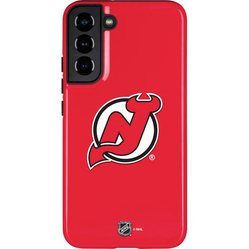NHL New Jersey Devils Solid Background Galaxy S22 Plus Pro Case