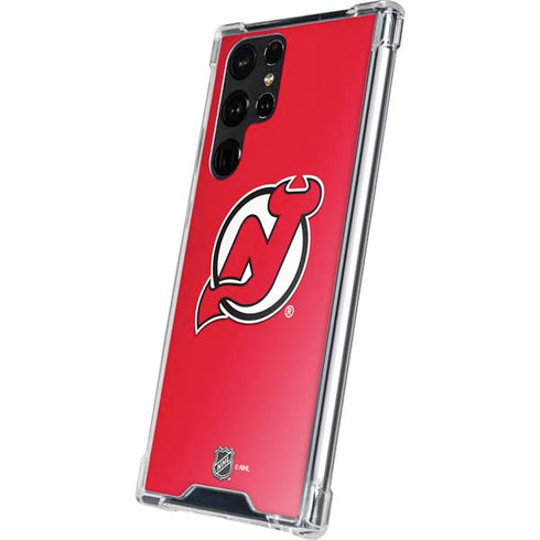 NHL New Jersey Devils Solid Background Galaxy S22 Ultra Clear Case