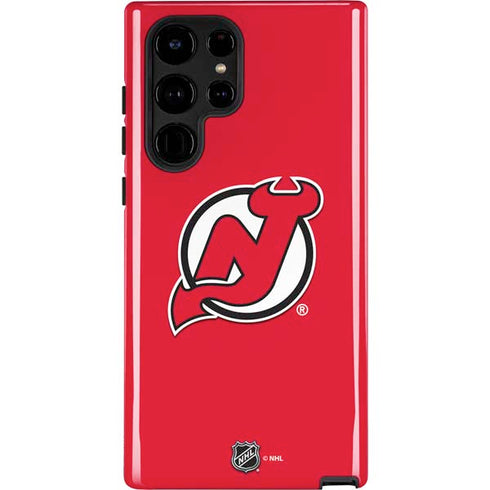 NHL New Jersey Devils Solid Background Galaxy S22 Ultra Pro Case