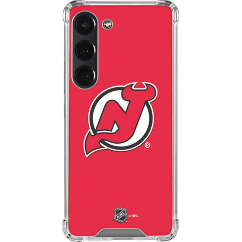 NHL New Jersey Devils Solid Background Galaxy S23 Clear Case