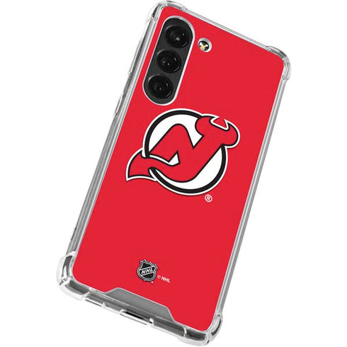 NHL New Jersey Devils Solid Background Galaxy S23 Clear Case