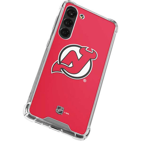 NHL New Jersey Devils Solid Background Galaxy S23 Plus Clear Case
