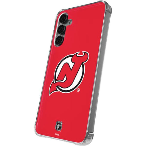 NHL New Jersey Devils Solid Background Galaxy S24 Plus Clear Case