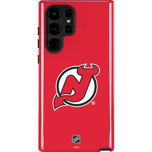NHL New Jersey Devils Solid Background Galaxy S24 Ultra Impact Case