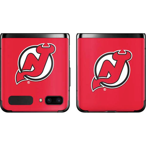 NHL New Jersey Devils Solid Background Galaxy Z Flip Skin