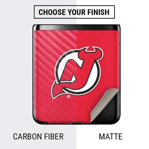 NHL New Jersey Devils Solid Background Galaxy Z Flip Skin