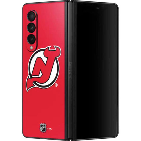 NHL New Jersey Devils Solid Background Galaxy Z Fold3 5G Skin