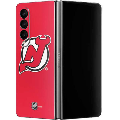 NHL New Jersey Devils Solid Background Galaxy Z Fold4 5G Skin