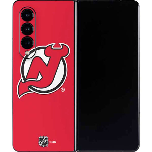 NHL New Jersey Devils Solid Background Galaxy Z Fold4 5G Skin